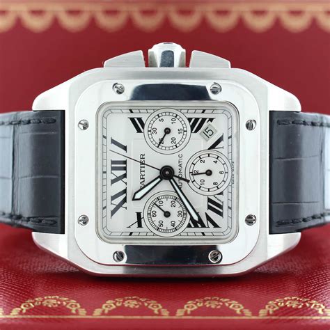 cartier santos chronograph quartz|cartier santos 100 price uk.